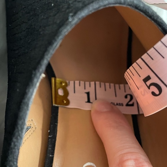 Franco Sarto | Size 10 Black Snake Embossed Suede Firefly Peep-Toe Mule Heels - Picture 14 of 15